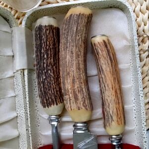 Antique Sheffield carving set